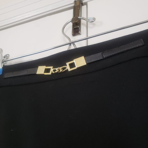 Express Black Pencil Skirt- Gold Hardware - Size 10 - Picture 4 of 12